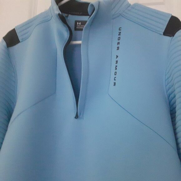 Under Armour Woman's Quarter Zip Woman's Coldgear Blue Medium Long Sleeve Top - Picture 3 of 7